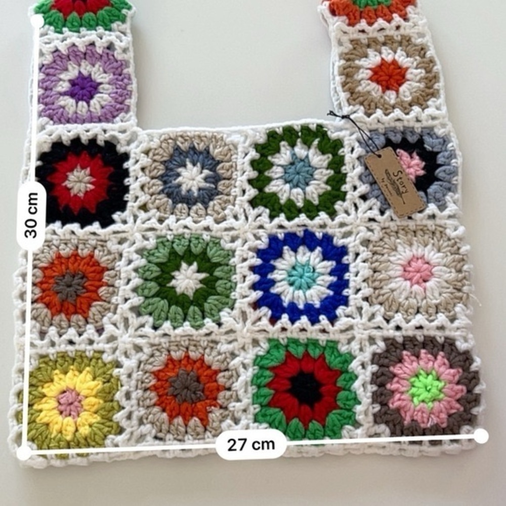 Square Shoulder Bag Vintage Handmade